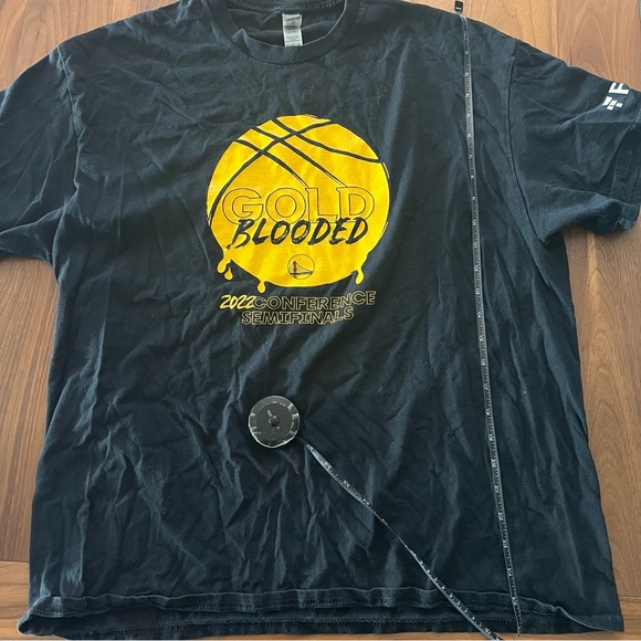 Golden State Warriors Gold Blooded Black and Yellow Playoff Postseason Tee Sz XL - Picture 7 of 7